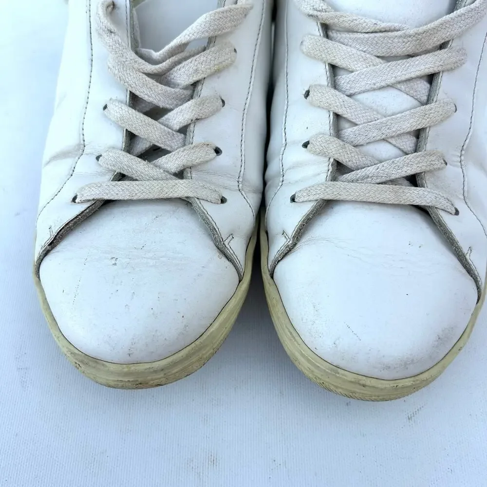 Freda Salvador Eda White Calfskin Leather D’Orsay Sneakers Shoes Shearling 6.5